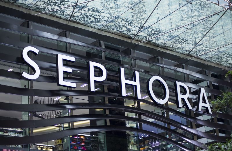 Sephora retail store exterior and trademark logo.