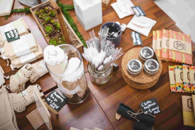 A table filled with an assortment of zero waste essentials.